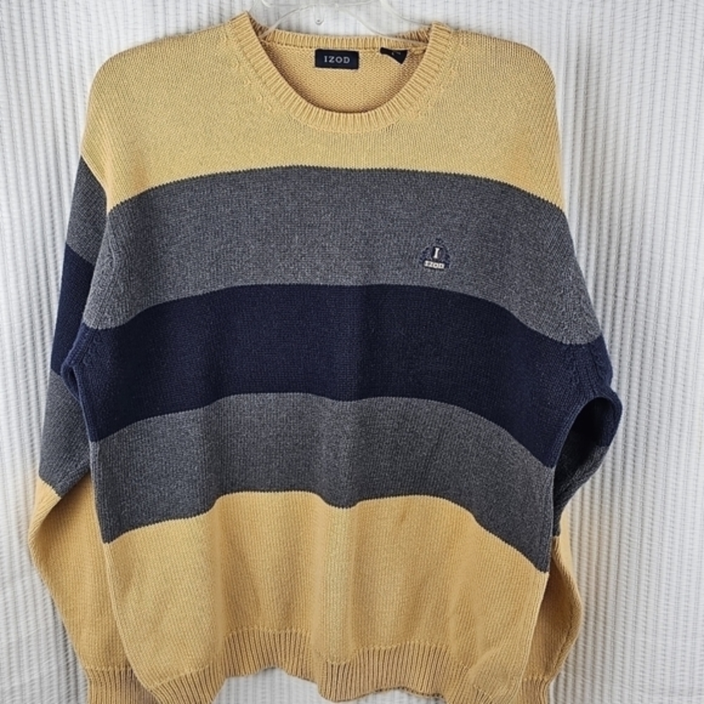 Izod Chunky Knit striped sweater‎ Large